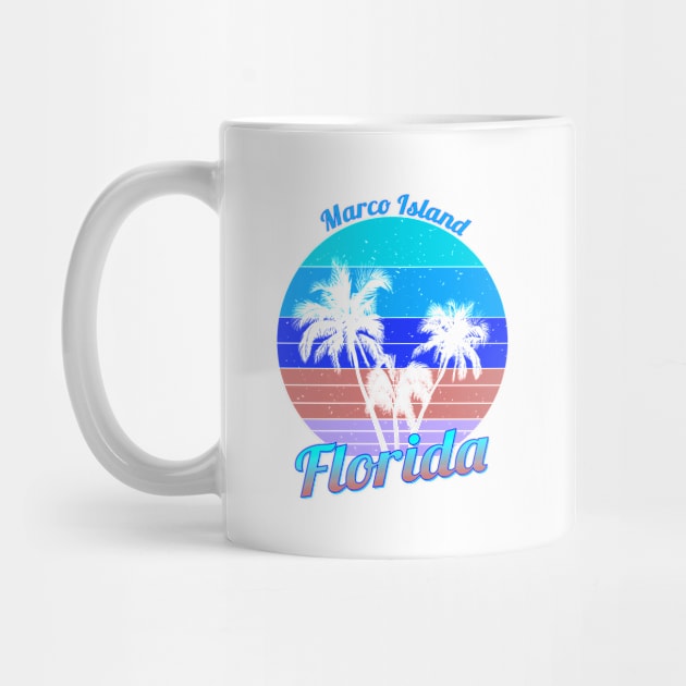 Marco Island Florida Retro Tropical Palm Trees Vacation by macdonaldcreativestudios